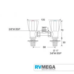RV MEGA Chrome Bridge Mixer