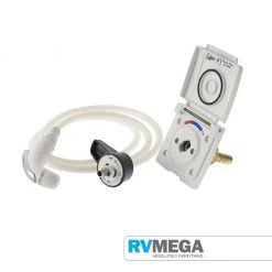 Bedroom, Bathroom & Laundry Bullfinch External Shower Port Hose & Nozzle 15mm WHITE