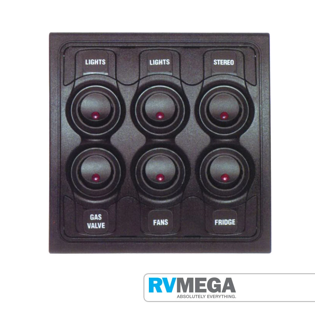 RV MEGA Electrical & Lighting RV Traveller 6 Way 12V Switch & Fuse Panel 3 RV MEGA Electrical & Lighting RV Traveller 6 Way 12V Switch & Fuse Panel