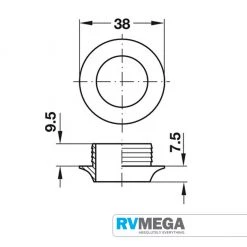 RV MEGA Polished Brass Rosette For 9mm Door
