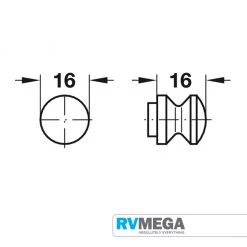 RV MEGA Renovation & New Build Hardware Mini Push Button White