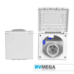 RV MEGA Electrical & Lighting Flush Fitting 240 Volt Mains Inlet