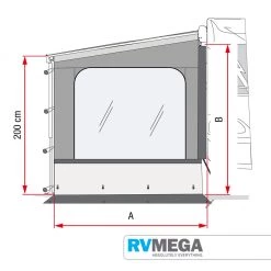 Fiamma Awning Side Pro (End Wall) Panel With Window
