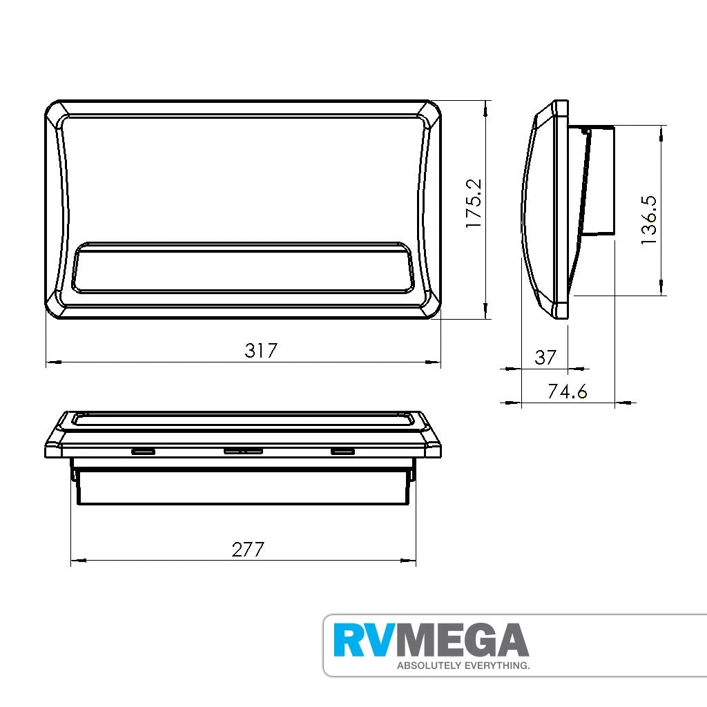 RV MEGA Roof & Wall Vents Wall Mount Vent - Large 5 RV MEGA Roof & Wall Vents Wall Mount Vent - Large