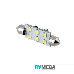 RV MEGA Festoon 6 LED 37mm Cool White Electrical & Lighting