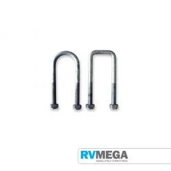 RV MEGA U Bolts, M12 X 80 X 100mm Square Pair Movers & Jockey Wheels
