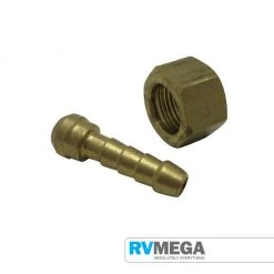 RV MEGA Gas Equipment Brass Swivel Connector 1/2" BSPT X 8mm Tail