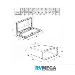 RV MEGA External Locker 165mm(H) X 285mm(W) X 250mm(D) Renovation & New Build Hardware