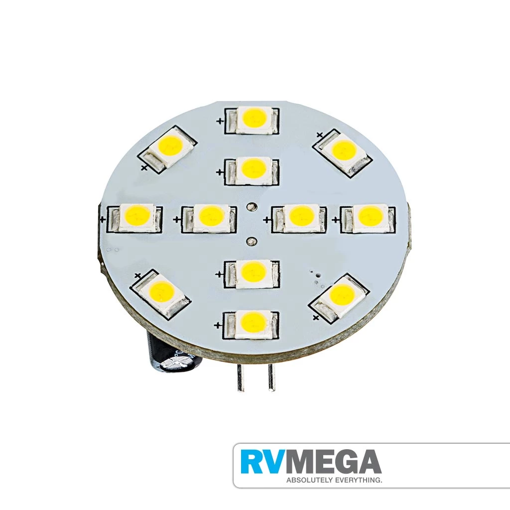 RV MEGA Electrical & Lighting G4 12 LED 10-30V Warm White Rear Pin 3 RV MEGA Electrical & Lighting G4 12 LED 10-30V Warm White Rear Pin