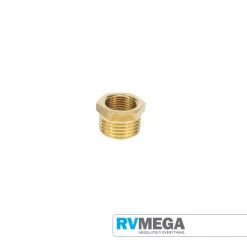 RV MEGA Gas Equipment Brass 1/2 To 3/8 BSP Reducing Nipple (For Shower Adap)
