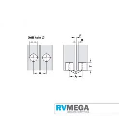RV MEGA Renovation & New Build Hardware Zysa Hinge, Brass 12mm