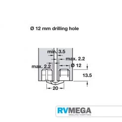 RV MEGA Renovation & New Build Hardware Zysa Hinge, Brass 12mm