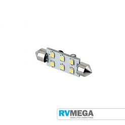 RV MEGA Electrical & Lighting Festoon 6 LED 42mm Cool White 107 Lumens