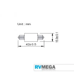 RV MEGA Electrical & Lighting Festoon 6 LED 42mm Cool White 107 Lumens