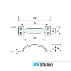 RV MEGA Grab Handle 170mm ZP
