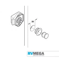 RV MEGA Mini Rosette, Brass-plated, Polished
