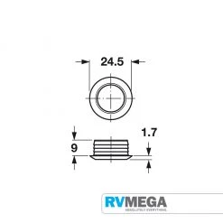 RV MEGA Mini Rosette, Brass-plated, Polished