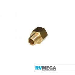 RV MEGA Gas Equipment Brass M/F Adaptor, 1/2 BSP Female To 3/8 Male