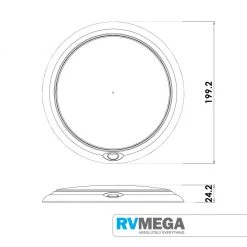 RV MEGA Round White Interior Light 84 LED Cool White +12 Blue LEDs