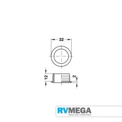 RV MEGA Rosette For 19mm Door, Brass Plated - EACH