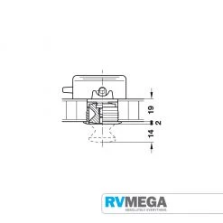 RV MEGA Rosette For 19mm Door, Brass Plated - EACH