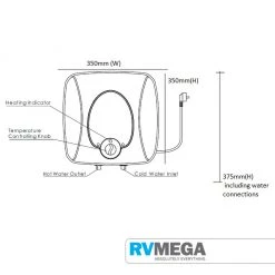 RV MEGA Living Water Heater Wall Mount 10 Litre 240V Essential Items