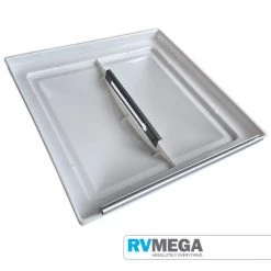 Roof & Wall Vents Heng's (Elixer) 14" X 14" White Vent Lid Old Style Alloy Hinge #