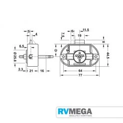 RV MEGA Double Sided Push Lock - Buttons/rosettes Not Included