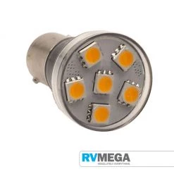 RV MEGA Bayonet 6 LED (End) Single Terminal Cool White
