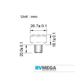 RV MEGA Bayonet 6 LED (End) Single Terminal Cool White