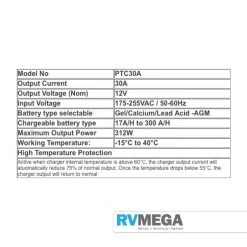 Power Train Battery Charger 30 Amp 12V Automatic Multi Stage