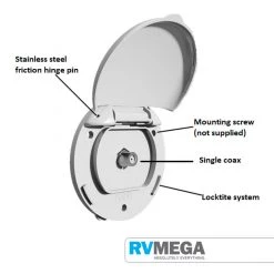 RV MEGA Audio, Visual & Satellite Concealed Exterior TV Coax Connector