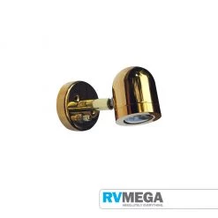 RV MEGA NOVA Cool White 12 Volt LED Reading Light - Brass