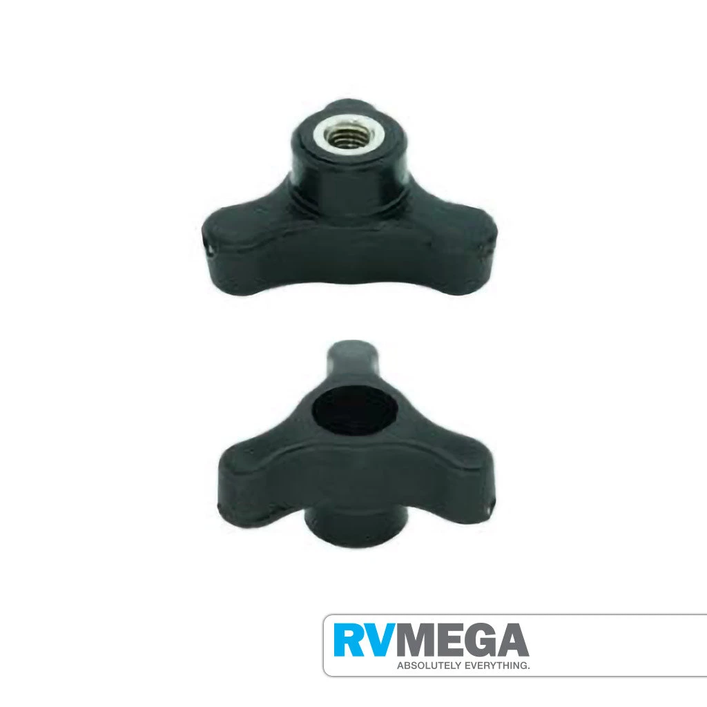 RV MEGA Tri Knob 1/4in BSW Internal Thread Each 3 RV MEGA Tri Knob 1/4in BSW Internal Thread Each