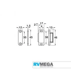 RV MEGA White Magnetic Catch UK Caravan Parts