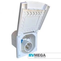 RV MEGA White 240V Flush Fitting Inlet New Flap Electrical & Lighting