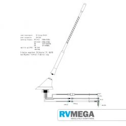 Audio, Visual & Satellite Majestic TV/FM Antenna With Built In Booster For Vehicles