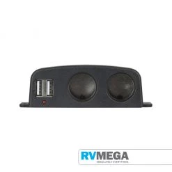 RV MEGA Electrical & Lighting Adp Cig Lighter 2 X 12V Skts & USB, Dash Mount