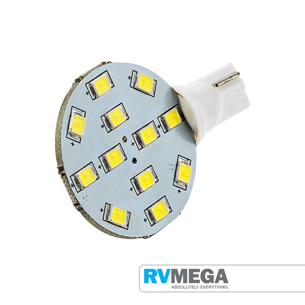 RV MEGA Electrical & Lighting T10 Wedge 12 LED Cool White Side Pin 3 RV MEGA Electrical & Lighting T10 Wedge 12 LED Cool White Side Pin