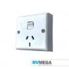 RV MEGA NZ 240V Socket Power Point-white Electrical & Lighting