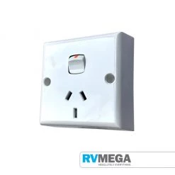 RV MEGA NZ 240V Socket Power Point-white Electrical & Lighting