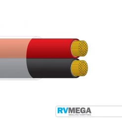 RV MEGA Electrical & Lighting Twin Core Red/Black Battery Cable 10mm Per Metre)