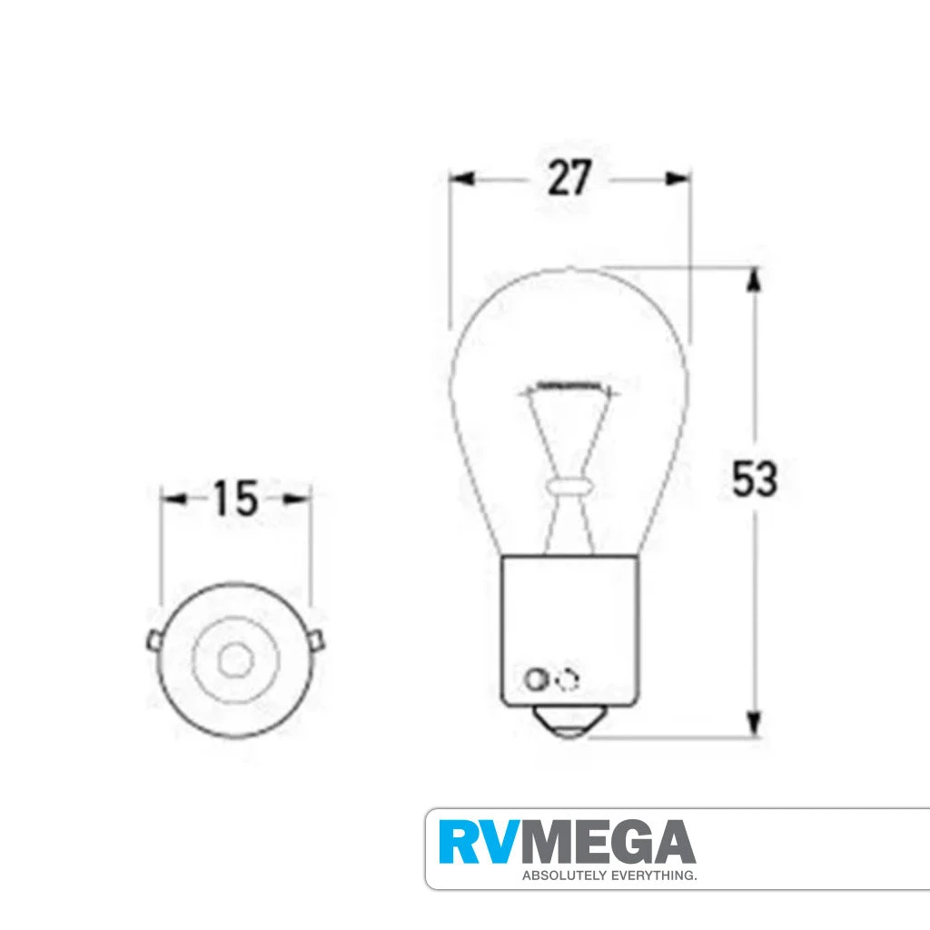 HELLA Amber Bulb B15s 12V, 21W Each Electrical & Lighting 5 HELLA Amber Bulb B15s 12V, 21W Each Electrical & Lighting