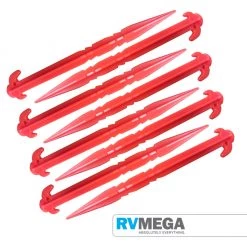 RV MEGA 10 Red Plastic Pegs Outdoor & Camping