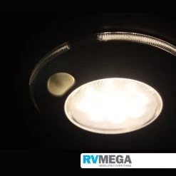 RV MEGA Electrical & Lighting Interior Silver Light 12 LED Warm White With Switch