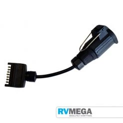RV MEGA Towing, Moving, Security & Safety 13pin Euro Socket Trailer Adaptor To 7 Pin Flat Plug