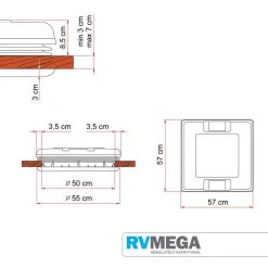 Fiamma 4 Way Vent 50 X 50 White With Blind