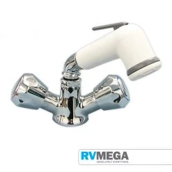 RV MEGA Twin Shower Taps With On/off Rose & 1.5 Metre Hose