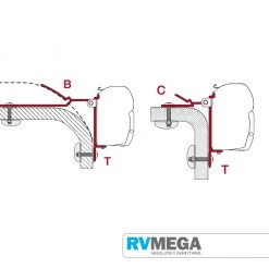 Fiamma Awning Long Roof Bracket "T"