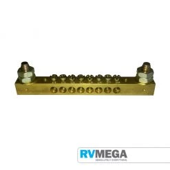 RV MEGA Busbar 8 Way 2 Stud 6mm Brass Electrical & Lighting